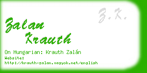 zalan krauth business card